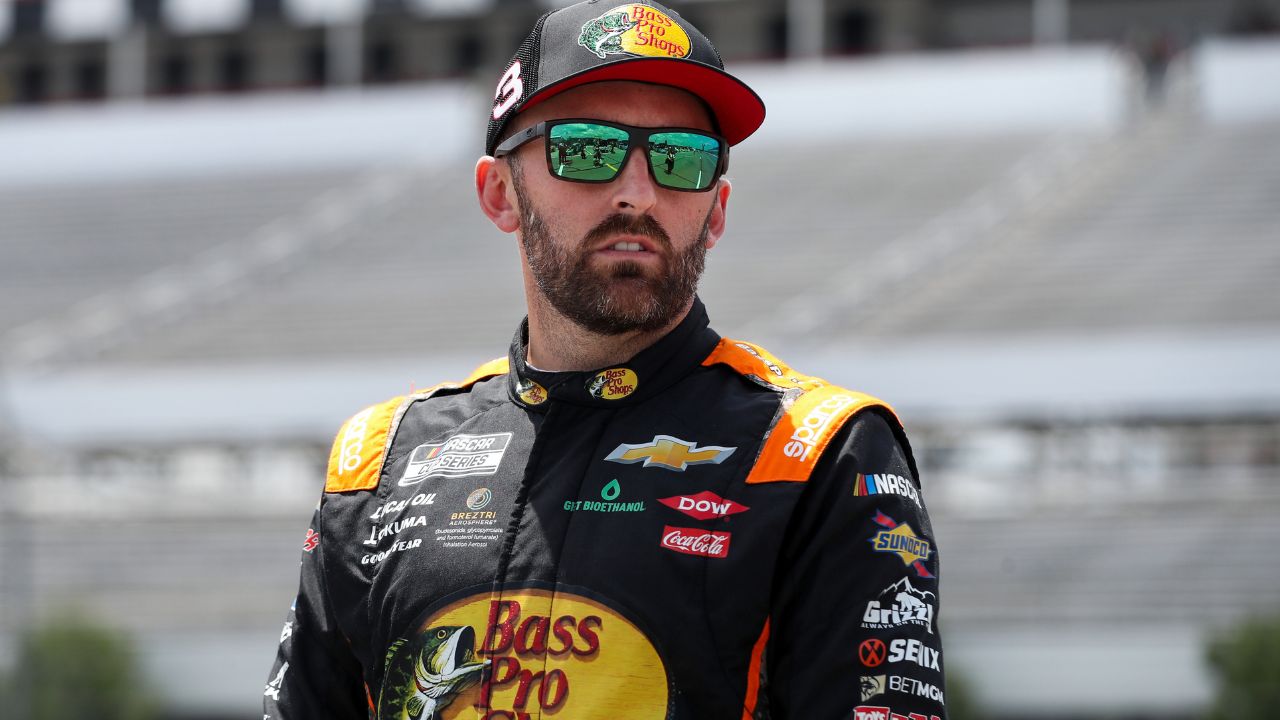 NASCAR Cup Series driver Austin Dillon looks on from pit road during practice and qualifying for The Great American Getaway 400 at Pocono Raceway.