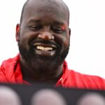 Jul 1, 2023; Philadelphia, Pennsylvania, USA; Shaquille O'Neal performs as DJ Diesel after the game between the Washington Nationals and Philadelphia Phillies at Citizens Bank Park.