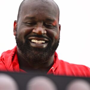 Jul 1, 2023; Philadelphia, Pennsylvania, USA; Shaquille O'Neal performs as DJ Diesel after the game between the Washington Nationals and Philadelphia Phillies at Citizens Bank Park.