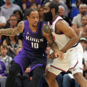 DeMar DeRozan and James Harden, Kings v Clippers