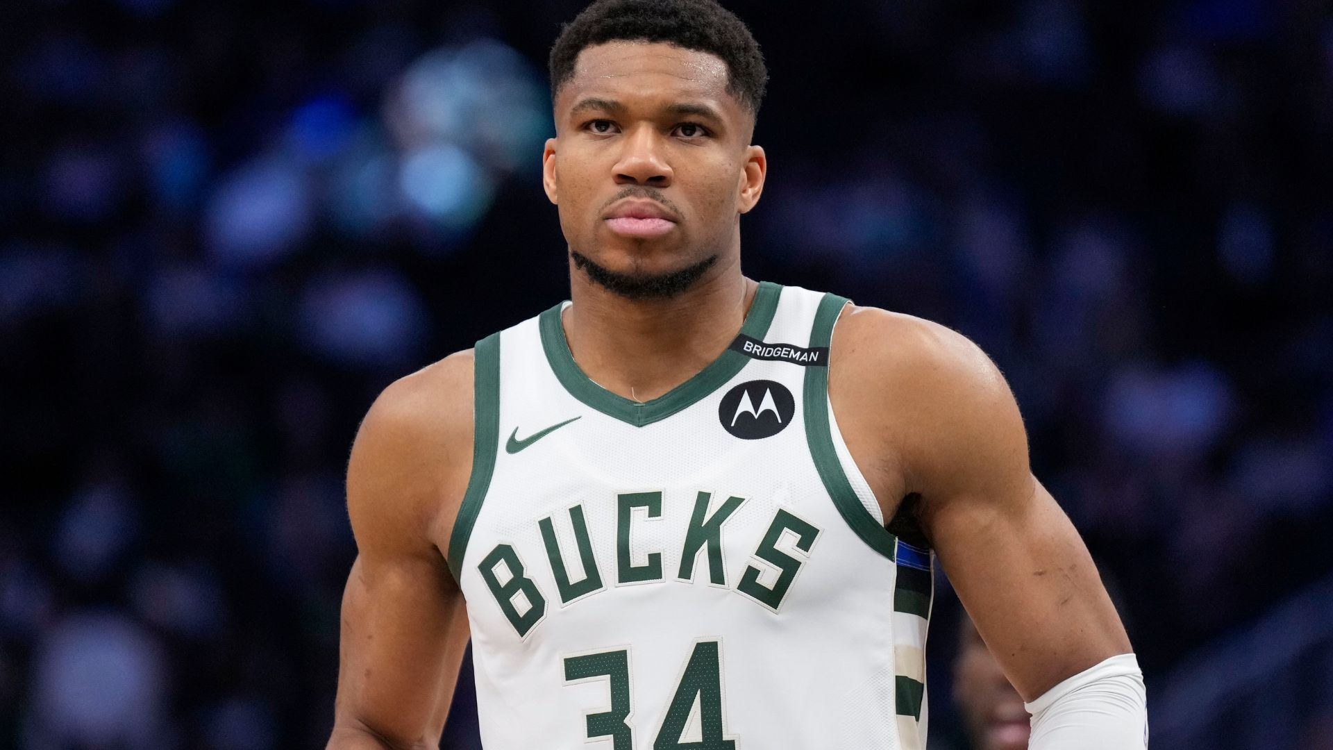 Mar 30, 2025; Milwaukee, Wisconsin, USA; Milwaukee Bucks forward Giannis Antetokounmpo (34) during the game against the Atlanta Hawks at Fiserv Forum.