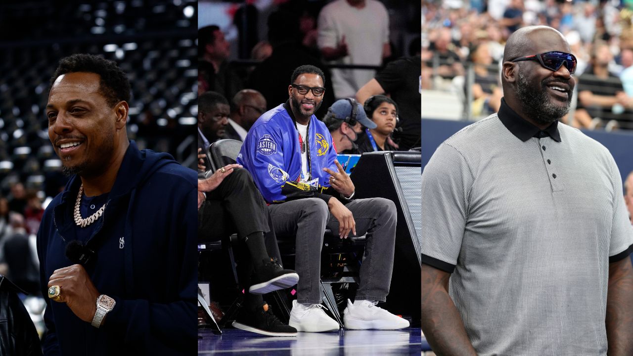 Paul Pierce (L), Tracy McGrady (C), Shaquille O'Neal (R)