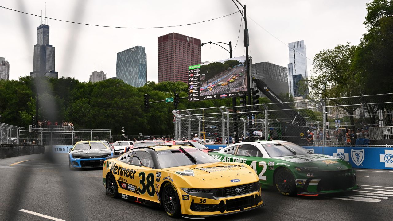 NASCAR Cup Series driver Zane Smith (38) drives during the Grant Park 165 at Chicago Street Race.