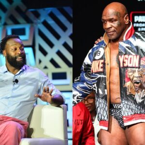 Baron Davis (L), Mike Tyson (R)