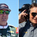 (L-R) NASCAR Cup Series driver Kyle Busch with former Hendrick Motorsports driver turned Vice Chairman Jeff Gordon.