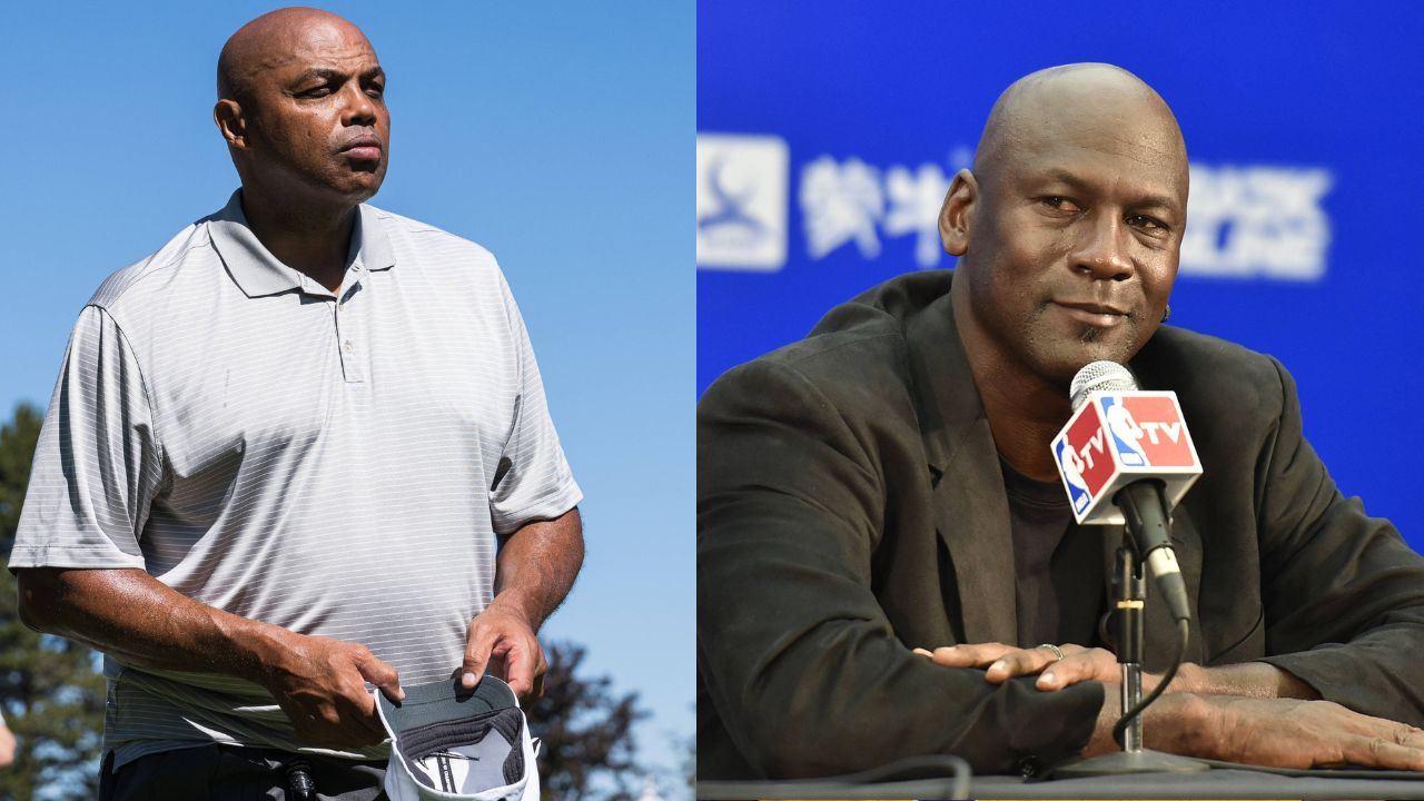 Charles Barkley (L), Michael Jordan (R)