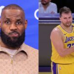 LeBron James (L), Luka Doncic (R)