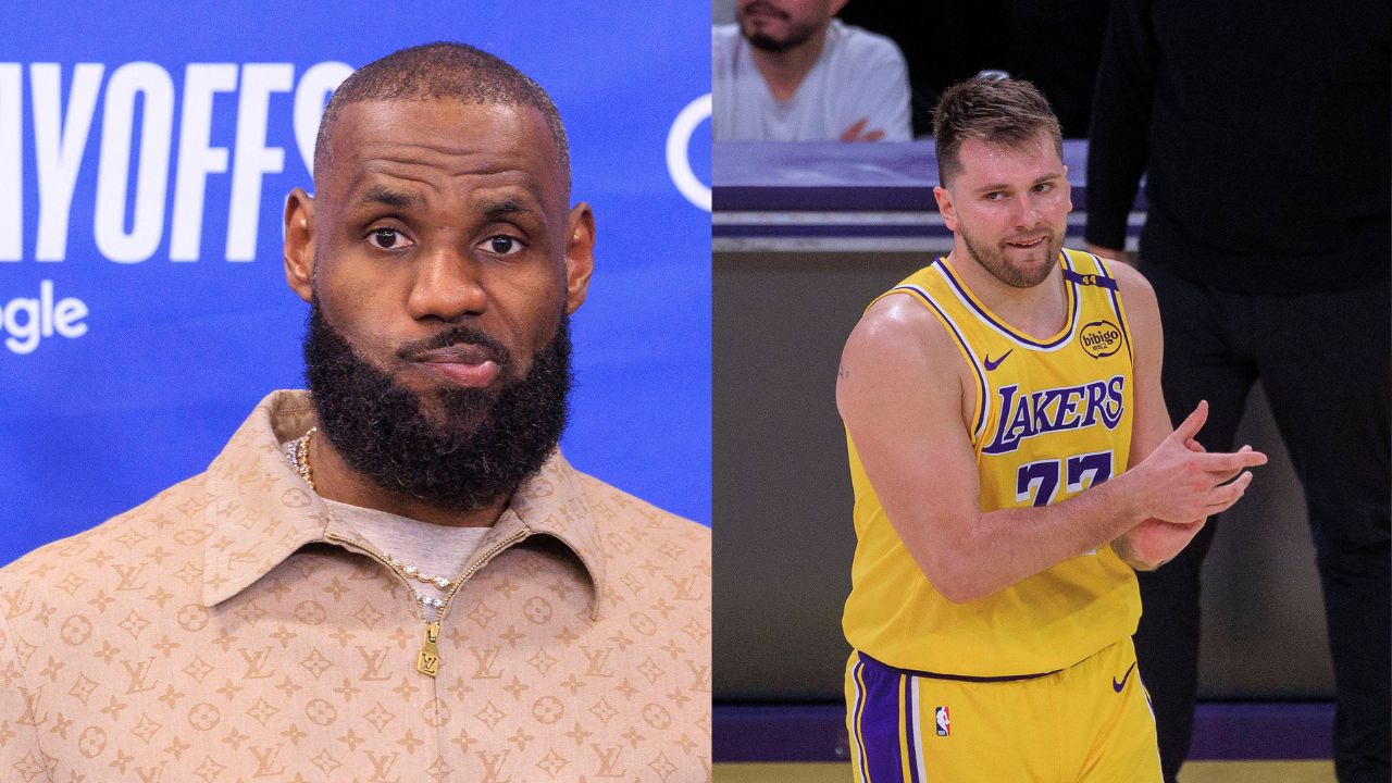 LeBron James (L), Luka Doncic (R)
