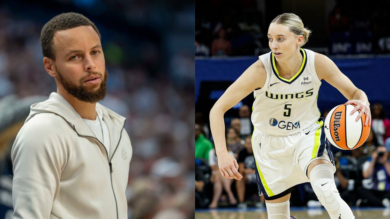 Stephen Curry (L), Paige Bueckers (R)
