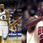 Gilbert Arenas (L) and Michael Jordan (R)