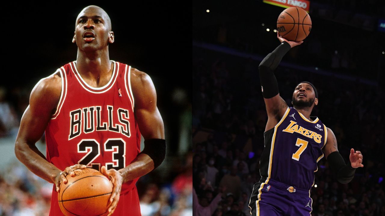 Michael Jordan (L), Carmelo Anthony (R)