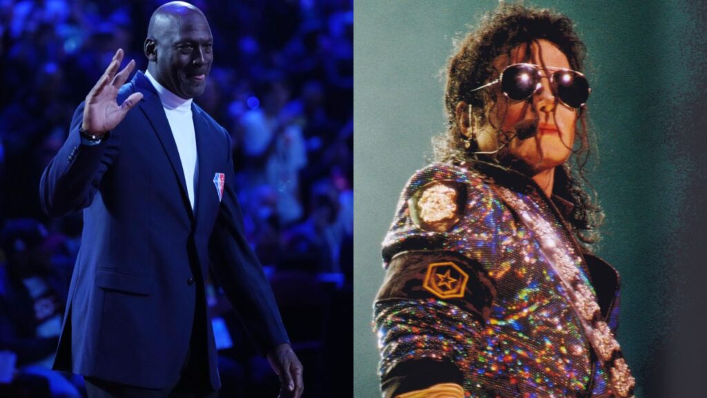 Michael Jordan (L), Michael Jackson (R)