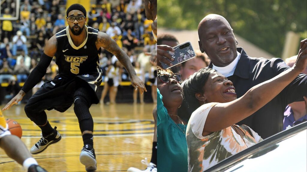 Marcus Jordan (L), Michael Jordan (R)