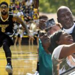 Marcus Jordan (L), Michael Jordan (R)