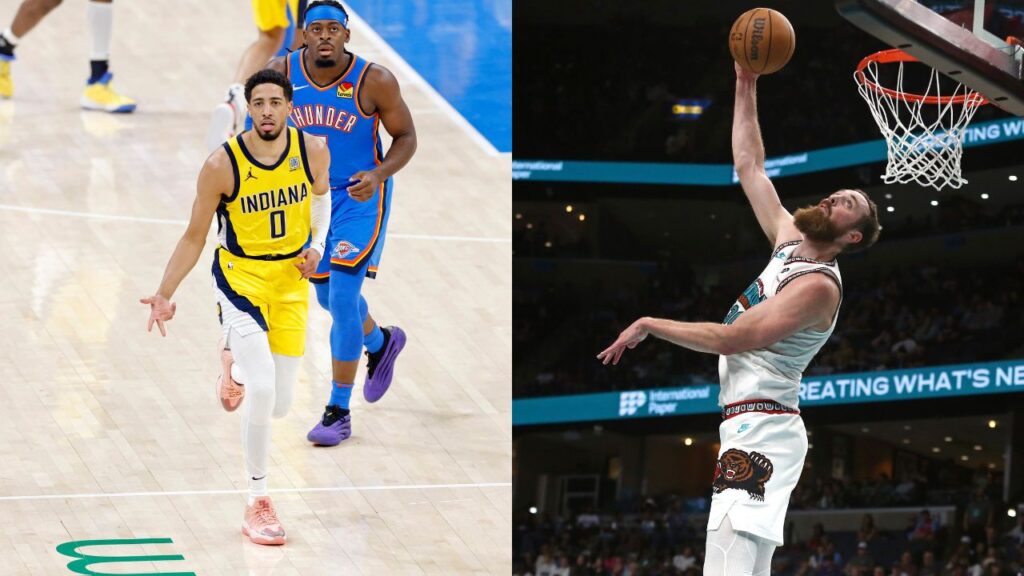 Tyrese Haliburton (L), Jay Huff (R)