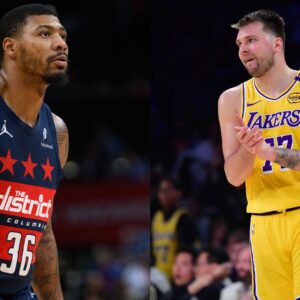 Marcus Smart (L) and Luka Doncic (R)