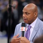 NBA TV analyst Charles Barkley talks on set before game three of the 2024 NBA Finals between the Boston Celtics and the Dallas Mavericks at American Airlines Center.