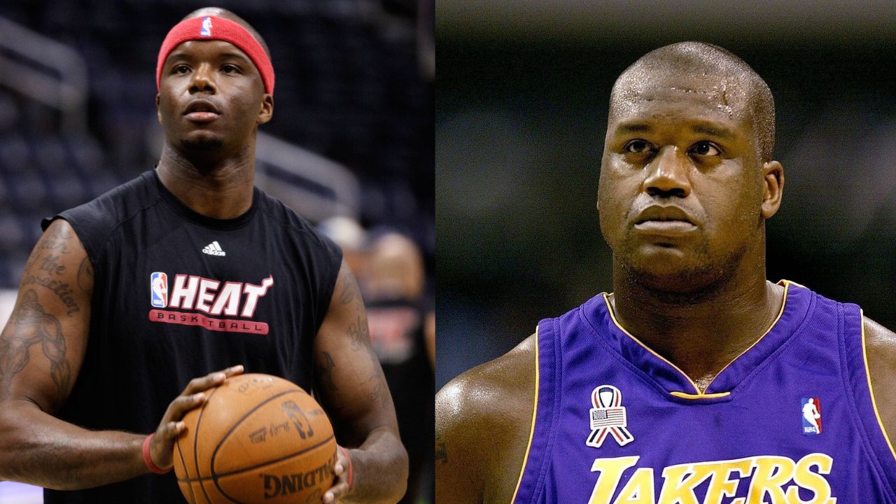 Jermaine O'Neal (L), Shaquille O'Neal (R)