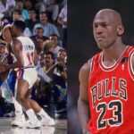 Magic Johnson and Isiah Thomas (L), Michael Jordan (R)