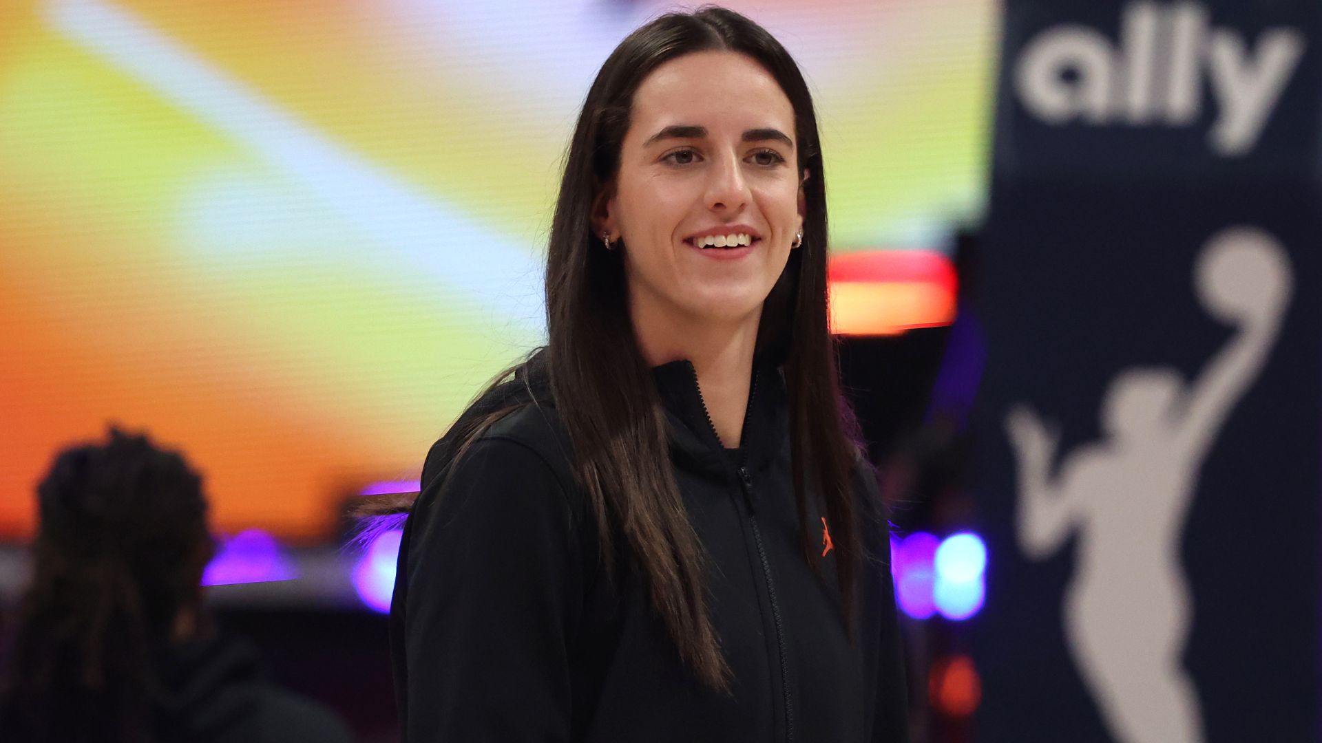 Jul 19, 2025; Indianapolis, IN, USA; Team Clark guard Caitlin Clark (22) looks on before the 2025 WNBA All Star Game at Gainbridge Fieldhouse