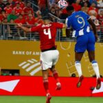 Jun 23, 2025; East Rutherford, New Jersey, USA; FC Porto's Samu Aghehowa scores their third goal during a group stage match of the 2025 FIFA Club World Cup at MetLife Stadium.