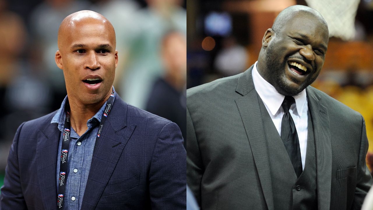 Richard Jefferson(L) and Shaquille O'Neal(R)