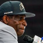 Colorado head coach Deion Sanders speaks with the media during 2025 Big 12 Football Media Days at The Star.