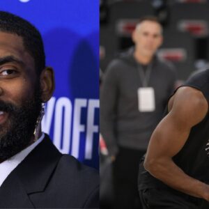 Kyrie Irving (L), Jaylen Brown (R)