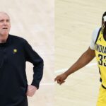 Rick Carlisle (L), Myles Turner (R)