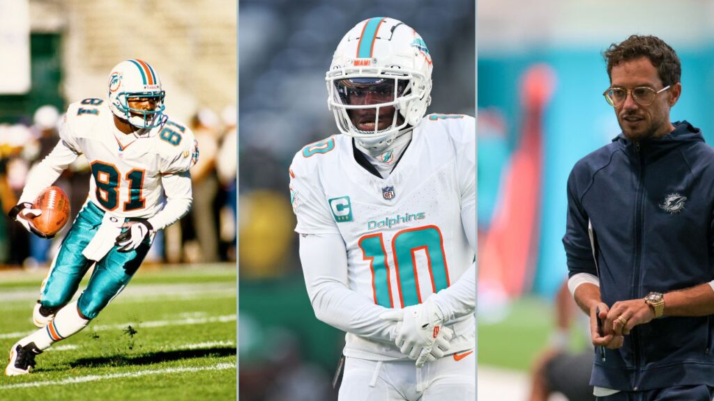 O.J. McDuffie, Tyreek Hill and Mike McDaniel