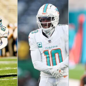 O.J. McDuffie, Tyreek Hill and Mike McDaniel