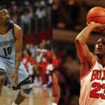Gilbert Arenas (L) and Michael Jordan (R)