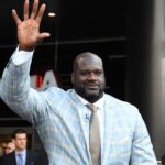 Shaquille O'Neal at statue unveiling
