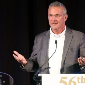 Urban Meyer was the keynote speaker of the 2025 All Sports Association Awards Banquet. Meyer coached 17 seasons as a head coach, and is most well-known for his tenures at both the University of Florida and Ohio State University, where he earned 3 national championship titles (UF: 2008, 2009, OSU: 2014).