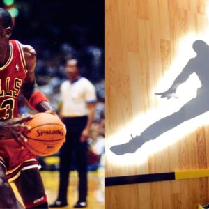 Michael Jordan (L) and Jordan Brand Logo (R)