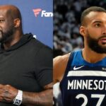 Shaquille O'Neal (L) and Rudy Gobert (R)