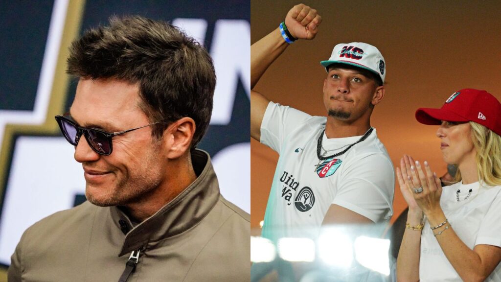 Tom Brady, Patrick Mahomes and Brittany Mahomes
