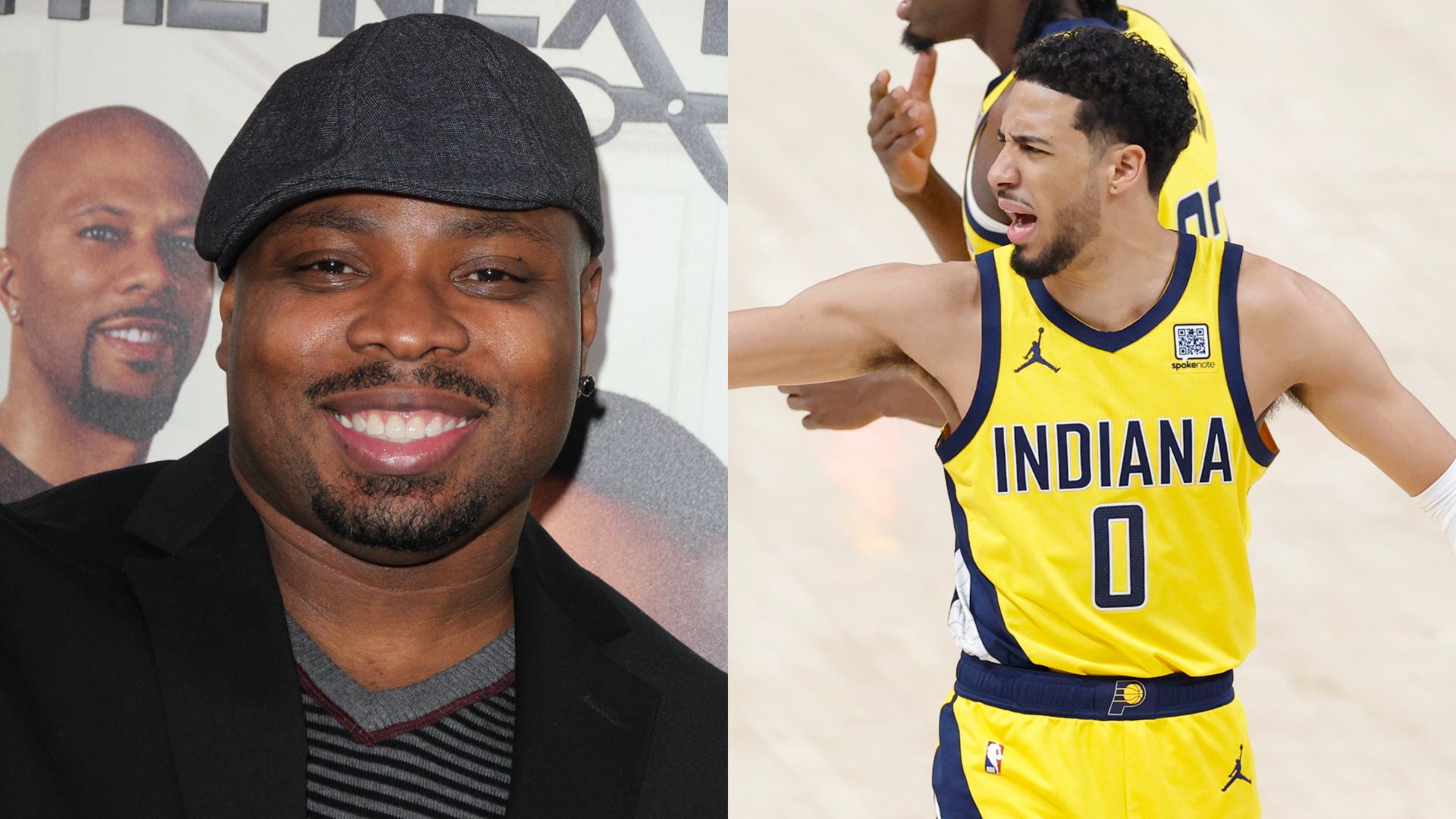 Aries Spears (L) and Tyrese Haliburton (R)