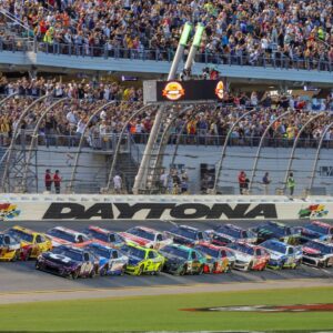 Drivers get the green flag to start the Coke Zero Sugar 400 at Daytona International Speedway.