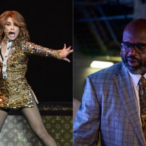 Paula Abdul (L) and Shaquille O'Neal (R)