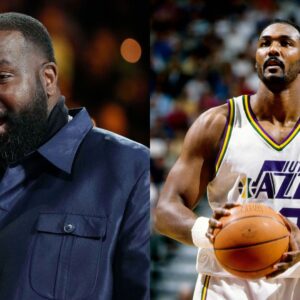 Kendrick Perkins (L) and Karl Malone (R)