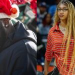 Shaquille O’Neal (L), Angel Reese (R)