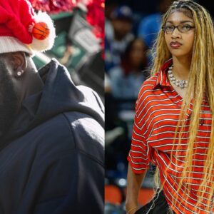 Shaquille O’Neal (L), Angel Reese (R)