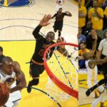 LeBron James and Andre Iguodala in Game 7 of the NBA Finals in 2016