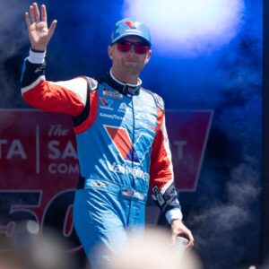 NASCAR Cup Series driver William Byron (24) waves after being introduced to fans before the start of the NASCAR Toyota / Save Mart 360 at Sonoma Raceway.