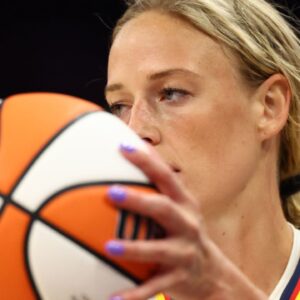 Indiana Fever guard Sophie Cunningham (8) against the Phoenix Mercury during an WNBA game at PHX Arena.
