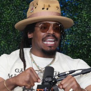 Feb 7, 2025; New Orleans, LA, USA; Cam Newton on Radio Row at the Super Bowl LIX media center.