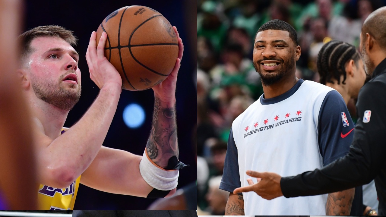 Luka Doncic (L), Marcus North (R)