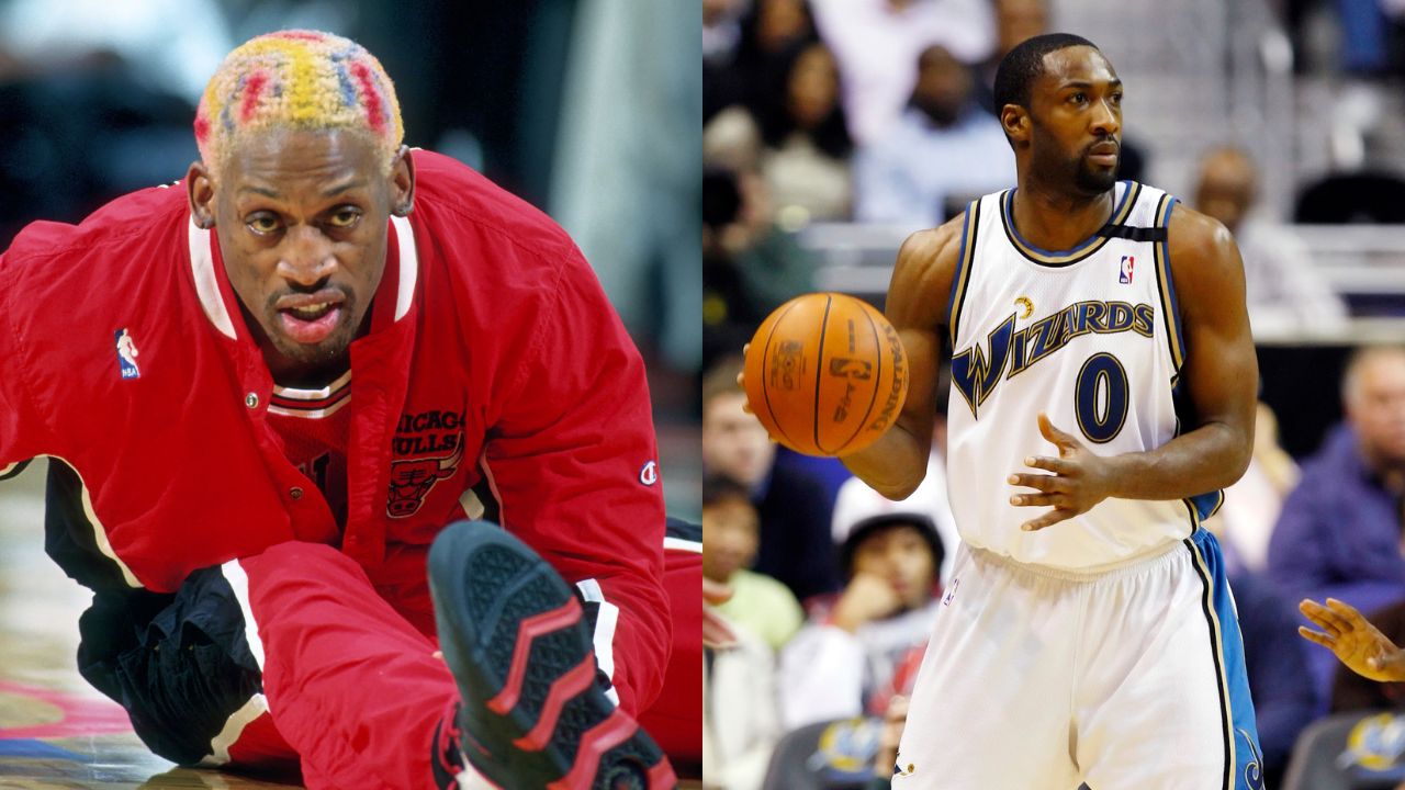 Dennis Rodman (L), Gilbert Arenas (R)