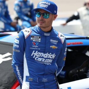 NASCAR Cup Series driver Kyle Larson (5) waits for the start of the Iowa Corn 350 at the Iowa Speedway.